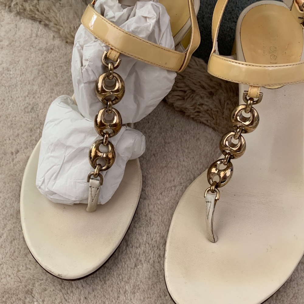 Gucci gold sandals